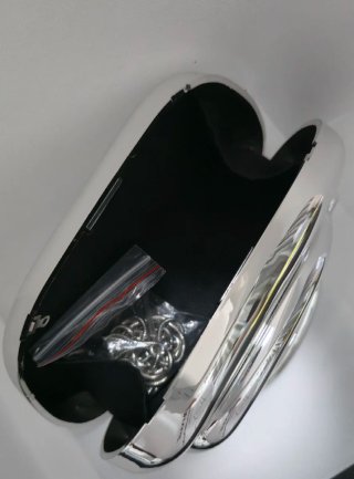 Bolso Cartera de mano Efecto ESPEJO Plata Clutch