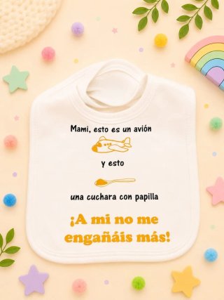 Babero algodón divertido con frase regalos recién