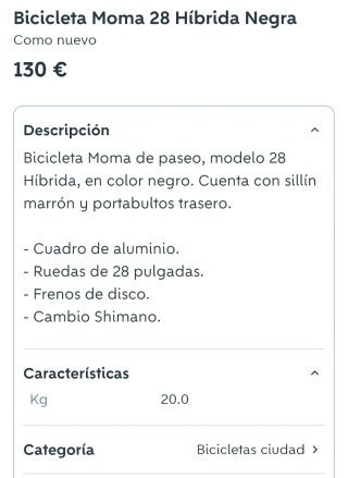 Bicicleta Moma 28 Hybrid Nera