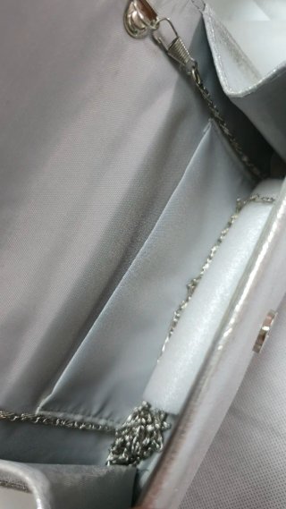 Bolso de mano cartera gris plata