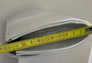 Bolso de mano cartera gris plata