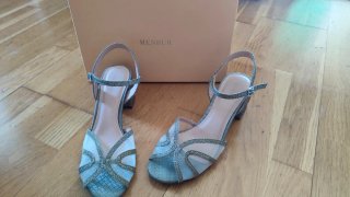 Sandalias MENBUR fiesta beige/plata