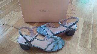 Sandalias MENBUR fiesta beige/plata