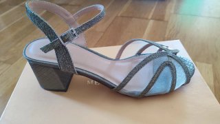 Sandalias MENBUR fiesta beige/plata