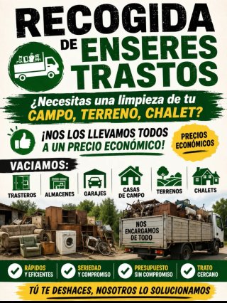 Recogida de enseres trastos limpieza en general