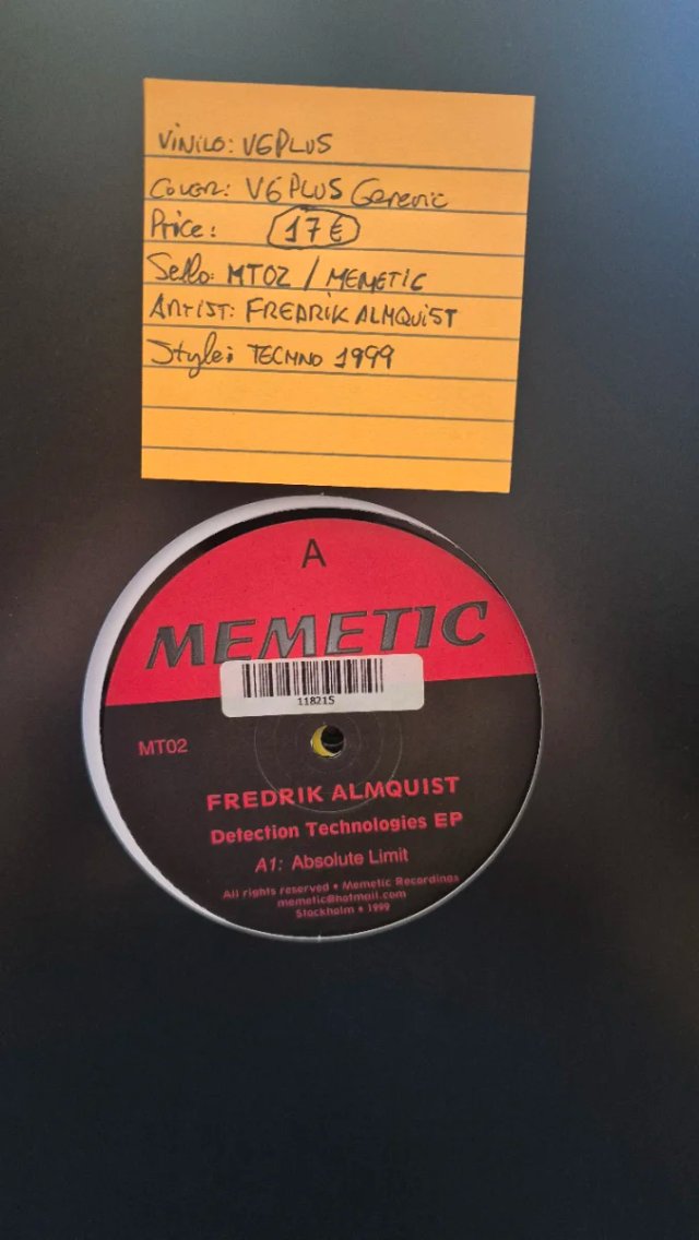 Fredrik Almquist MT02 Memetic Vinilo Techno