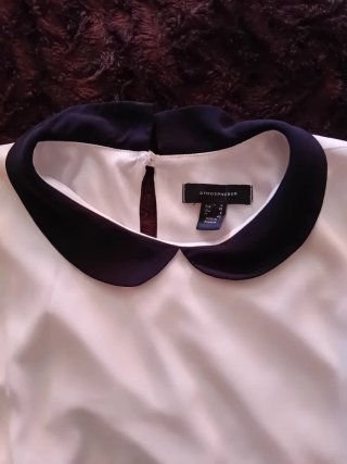Blusón blanco cuello Peter Pan