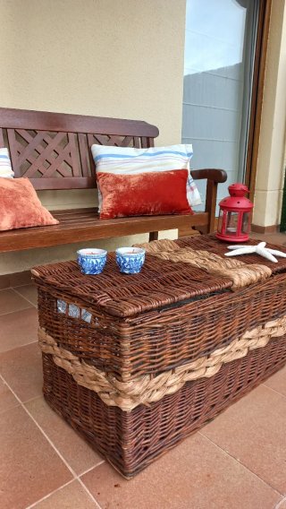Baúl Mimbre Salón Terraza Porche
