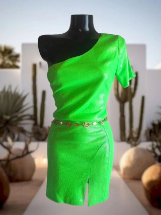 Minueto Top y Falda Verde.Nuevo.Talla M