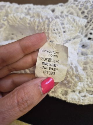 Top asimmetrico uncinetto boho taglia unica