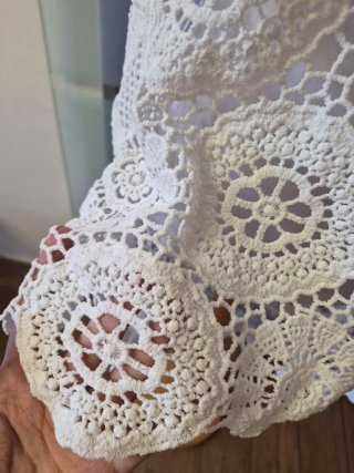 Top asimmetrico uncinetto boho taglia unica