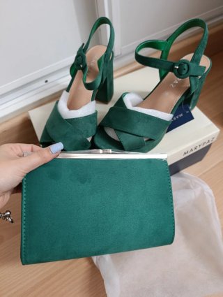 Sandalias Marypaz verdes tacón y plataforma
