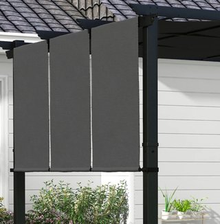 Pérgola Jardín 3x3 Metálica Tela Negra