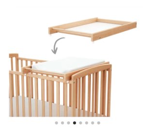 Cambiador para cuna de madera
