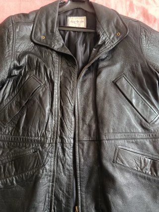 Chaqueta de Piel Angel's Hill Negra Talla xxl