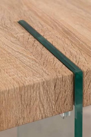 SKLUM Mess Comedor Rectangular madera cristal 190