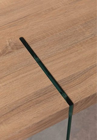 SKLUM Mess Comedor Rectangular madera cristal 190