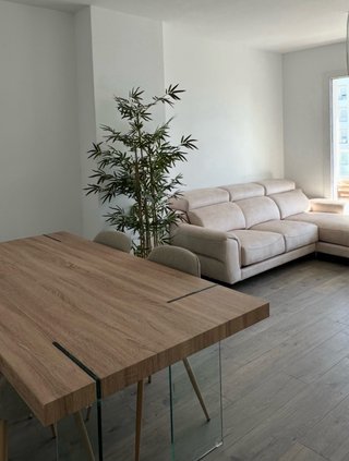 SKLUM Mess Comedor Rectangular madera cristal 190