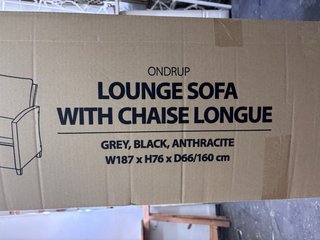 Sofá Chaise Longue JYSK Gris/Negro