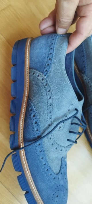 Zapatos de piel hombre azul