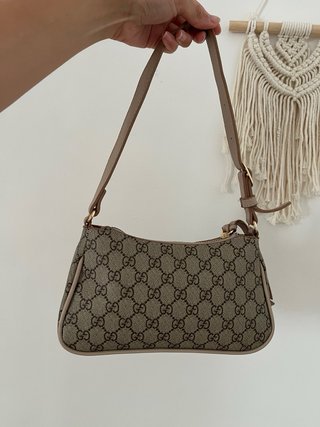 Borsa a spalla stile luxury beige monogram
