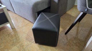 Puff polipiel negro nuevo