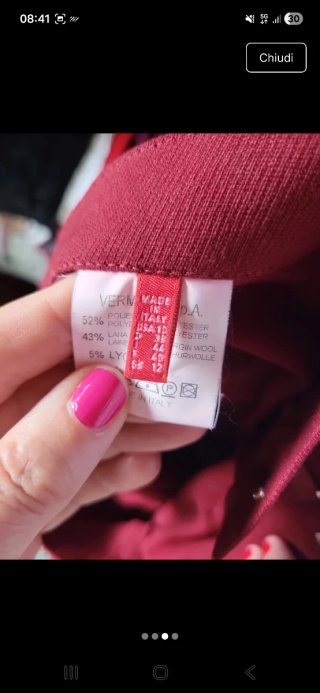 Pantaloni Dismero misto lana bordeaux