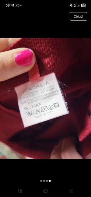 Pantaloni Dismero misto lana bordeaux
