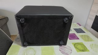 Puf Cubo Piel Sintética Negro