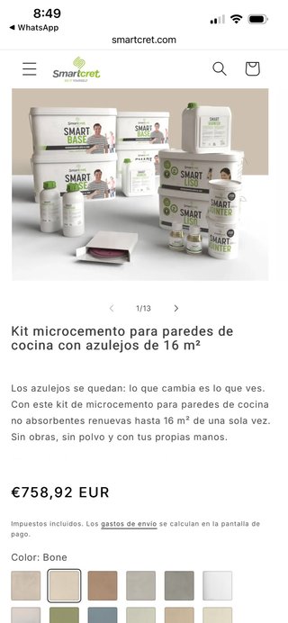 Kit Microcemento Cocina 16m²