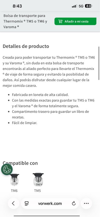 Bolsa Transporte Thermomix TM5/TM6
