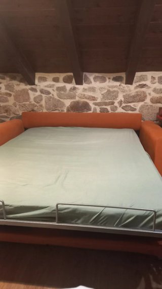 Sofá Cama Naranja Tela