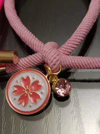 Pareja Pulseras Flor Rosa y Blanca