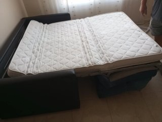 Sofá Cama Azul y Negro
