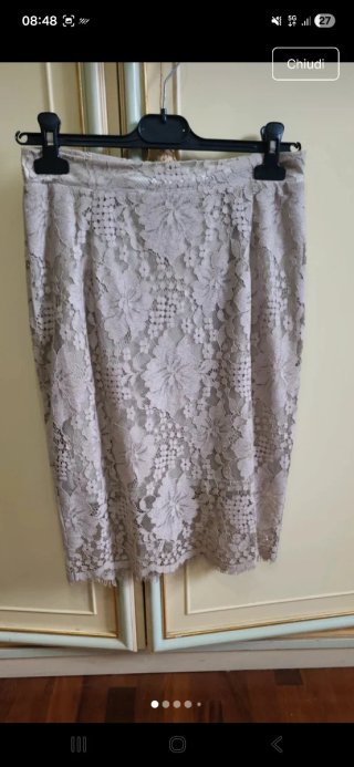Completo top gonna Yamamay pizzo tortora chiaro