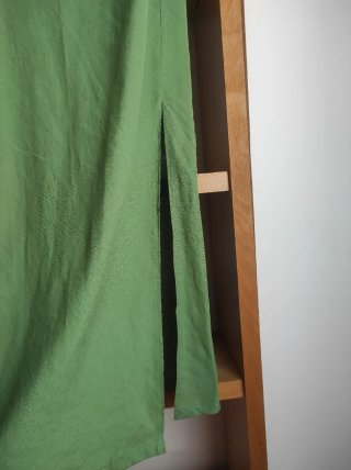 Vestido Zara fruncido lino verde