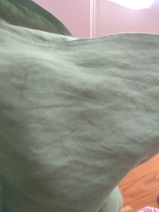 Vestido Zara fruncido lino verde