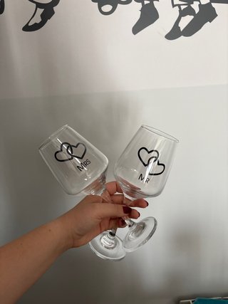 Copas de vino Mr & Mrs