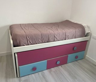 Cama nido doble 90cm con bases tapizadas