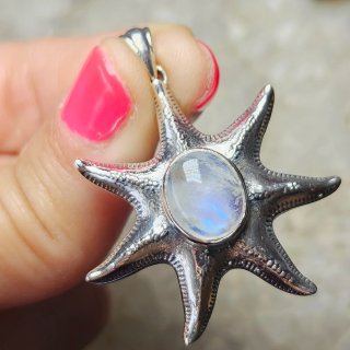 Colgante Estrella de Mar Plata 925 Piedra Luna