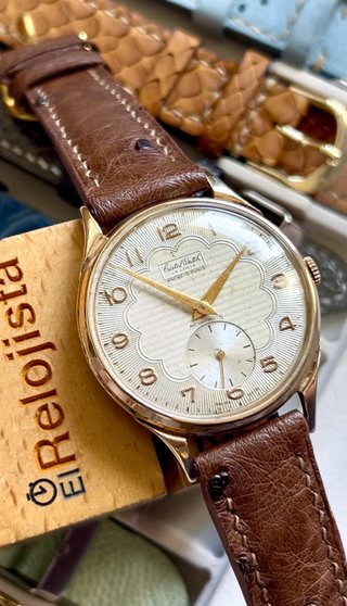 Reloj Cristal Watch Vintage XL Correa avestruz