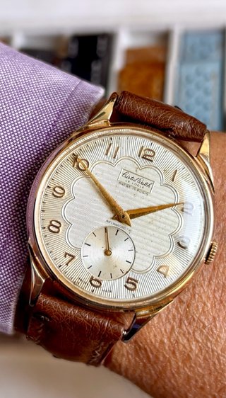 Reloj Cristal Watch Vintage XL Correa avestruz