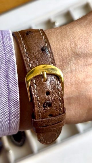 Reloj Cristal Watch Vintage XL Correa avestruz