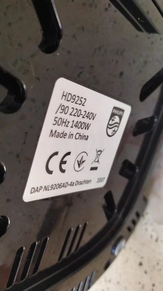 Freidora Airfryer Philips HD9252/90 PIEZAS