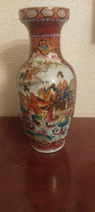 Jarrón porcelana chino decorado