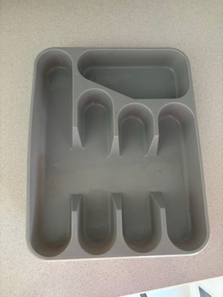 Organizador cubertería plástico gris