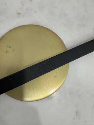 Cinturón BOSS Mujer Negro Hebilla Dorada