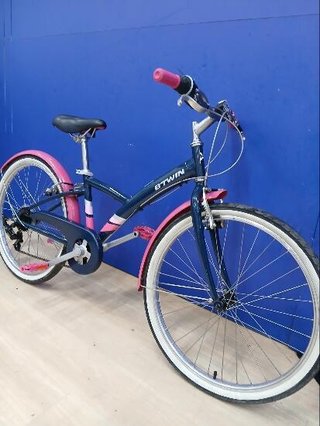 Bicicleta paseo niños 24 Pulgadas Original 500 azul rosa