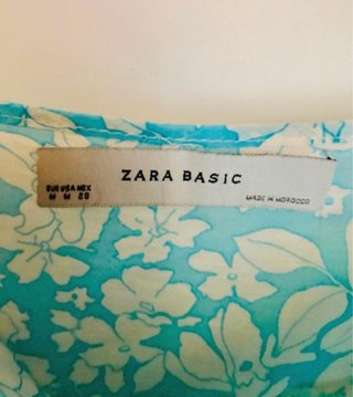 Top Zara floreale azzurro e bianco