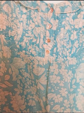 Top Zara floreale azzurro e bianco